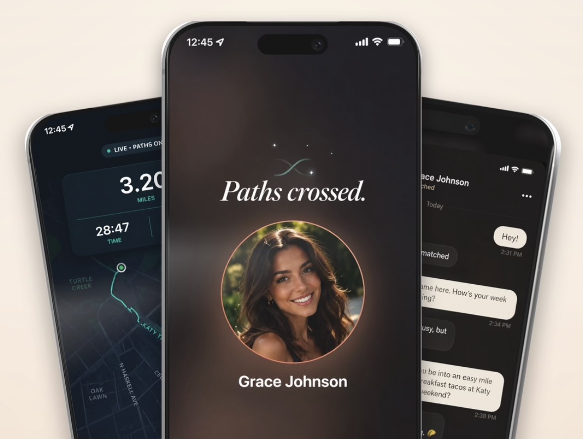 RunnersHi app — run tracking, paths crossed match, and chat