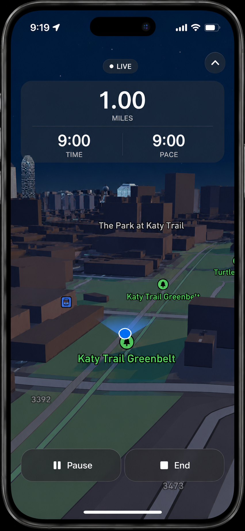 Live run tracking